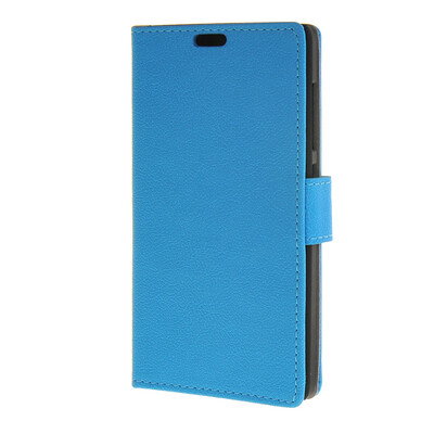 

MOONCASE Vivid colors Leather Wallet Card Slot Bracket Back Case Cover for Nokia Lumia 540 N540 Blue