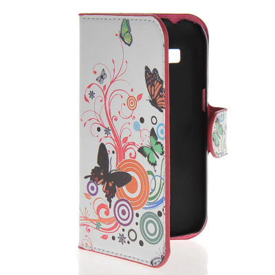 

MOONCASE Butterfly style Leather Side Flip Wallet Card Slot Stand Pouch Case Cover for Samsung Galaxy Ace Style LTE G357