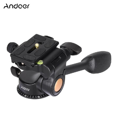 

Fashion Camera Q08 Video Tripod Ball Head 3way Fluid Head Rocker Arm with Quick Release Plate for DSLR Camera Tripod Monopod
