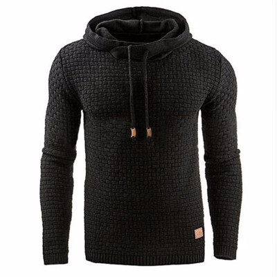 

2018 New Casual Hoodie MenS Hot Sale Plaid Jacquard Hoodies Fashion Military Hoody Style Long-Sleeved Men Sweatshirt 4XL