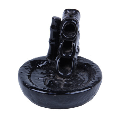 

UpperX Ceramic Lotus Flower Incense Burner Holder 24 Black
