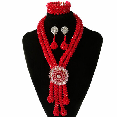 

Hot Sale Green Crystal Beads Bridal Jewelry African Costume Necklace Nigerian Wedding African Beads Jewelry Set Free Shipping