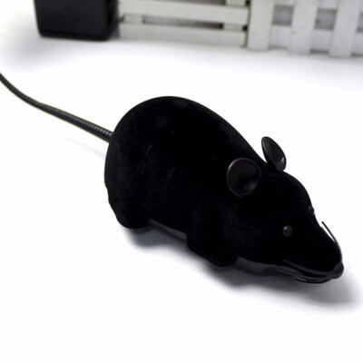 

Hot selling New Black White Funny Pet Cat mice Toy Wireless RC Gray Rat Mice Toy Remote Control mouse For kids toys freeshipping