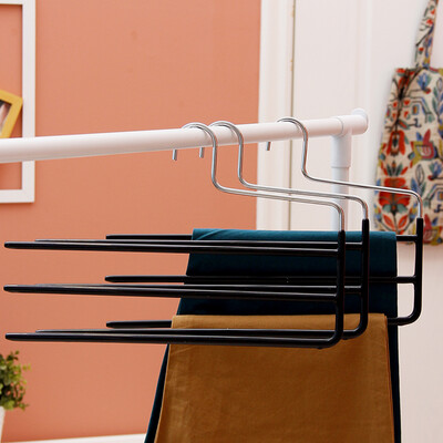 

Ou Runzhe pants rack multi-layer hanger storage pants clip Germany imported three-layer clothing pants finishing frame single black 35cm