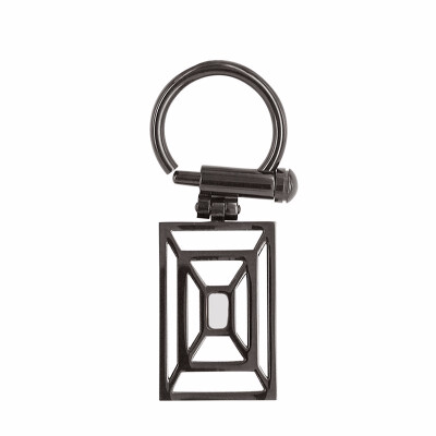 

Square Plate Return Lines Hollowed Stainless Steel Key Ring for Men