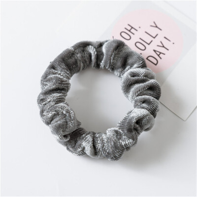 

New Fashion Luxury Soft Feel Velvet Hair Scrunchie Ponytail Donut Grip Loop Holder Stretchy Hair band for women