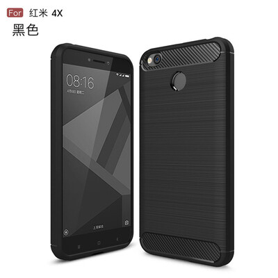 

For Xiaomi Redmi 4X Carbon Fiber Phone Cases Soft TPU Anti-Knock Cover For Xiaomi Redmi 4X case