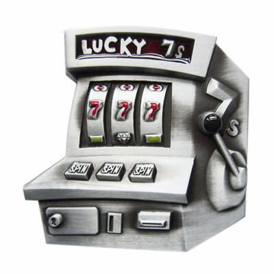 

New Vintage Lucky 7 Jackpot Enamel Belt Buckle Gurtelschnalle Boucle de ceinture