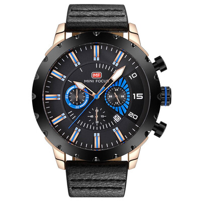 

BOFUTE Male Watches Sports Watch Quartz Movement Calendar Luminous Waterproof Genuine Leather Strap 0079G