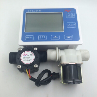 

New G12" Water Flow Controller LCD DisplaySolenoid Valve Gauge Flow Sensor Meter Counter Indicator