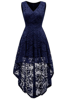 

Simple Cocktail Dresses Lace Short Front Long Back Dresses Homecoming Dress