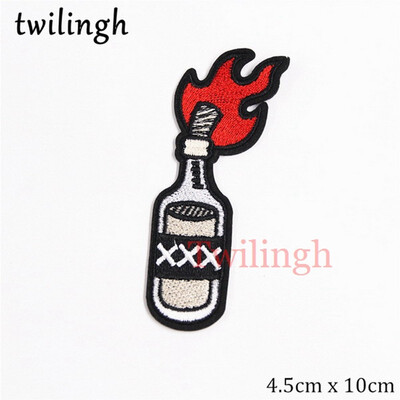 

twilingh 1pc Musical Instrument Rock&Roll Iron On Embroidered Clothes Patches For Clothing