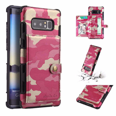 

SHS Phone Case For Samsung Galaxy S8S8 PlusNote 8 Fashion Card slot Camouflage Multifunction Purse Protection