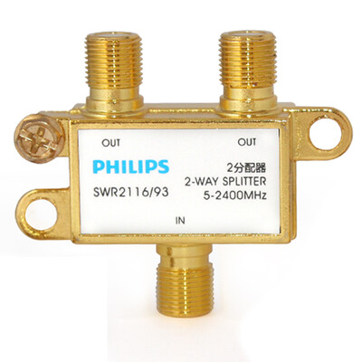 

Philips PHILIPS SWR2116 93 Cable TV Branch Splitter 2 to 5-2400MHz High Bandwidth Compatible Two Dispensers - Gold