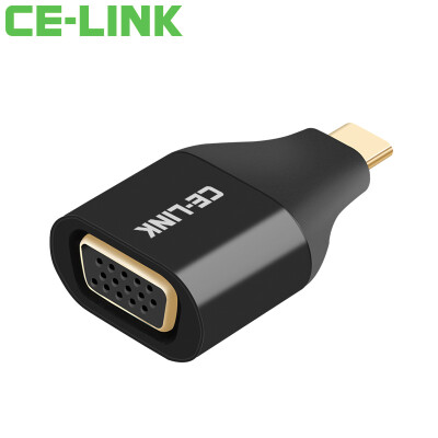 

CE-LINK Type-C Adapter to VGA Converter Apple MacBook Connection Video Cable Interface Expansion Adapter Black 4430