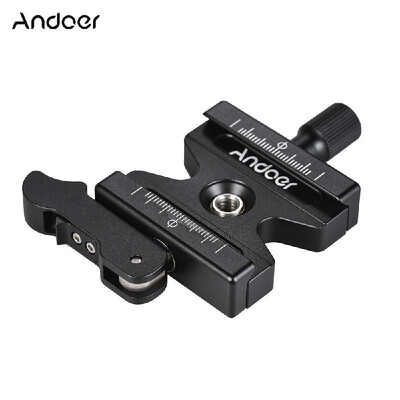 

Andoer CL-50LS Aluminum Alloy Quick Release Clamp with Adjustable Lever Knob-Type 14" & 38" Screw Hole Compatible for Arca Swiss