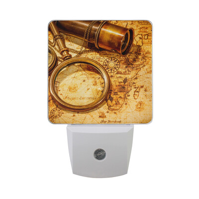 

ALAZA LED Night Light With Smart Dusk To Dawn SensorVintage Pocket Watch Plug In Night Light