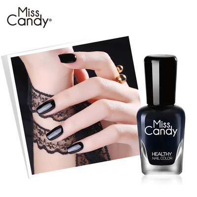 

Miss Candy Healthy Manicure Tasteless Long Lasting Nail Polish Whitening Dark Night Tour Pure Black NA022