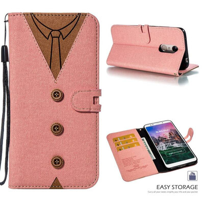 

MOONCASE Millet Red Rice Note 5 Red Rice 5 Plus Stitching Embossed Mens Leather Case - Powder