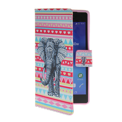 

MOONCASE Pattern Style Leather Side Flip Wallet Card Slot Pouch Stand Shell Back ЧЕХОЛ ДЛЯ Sony Xperia Z2