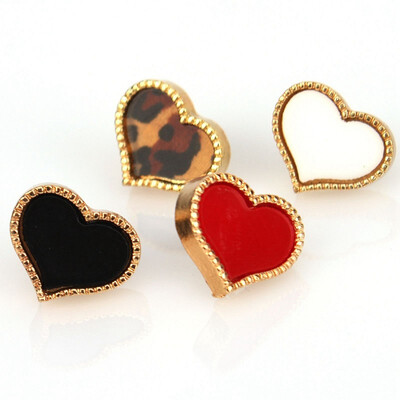 

New 1 Pair Sweet Fashion Enamel Love Heart Shape Stud Earring Free Shipping