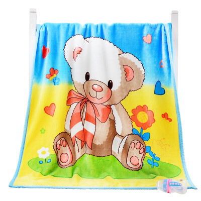 

like baby elepbaby baby blanket double thick soft children blanket blanket mink blanket series 100X140CM Di bear baby blue