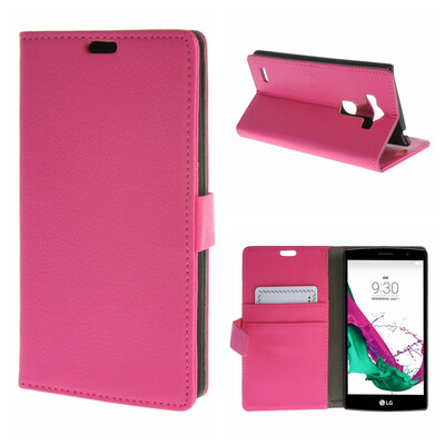 

MOONCASE ЧЕХОЛ ДЛЯ LG G4 Beat G4S High quality Leather Flip Wallet Card Holder Bracket Back Pouch Hot pink