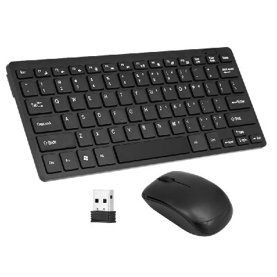 

24GHz Wireless Keyboard Mouse Combo Ultra Thin w USB Receiver Adapter Protective Cover for Desktop Notebook Laptop Android TV Bo