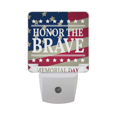 

ALAZA LED Night Light With Smart Dusk To Dawn SensorMemorial Day Remember Honor Plug In Night Light