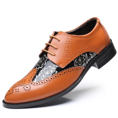 

JUQI Business Men Oxford Genuine Leather Shoes