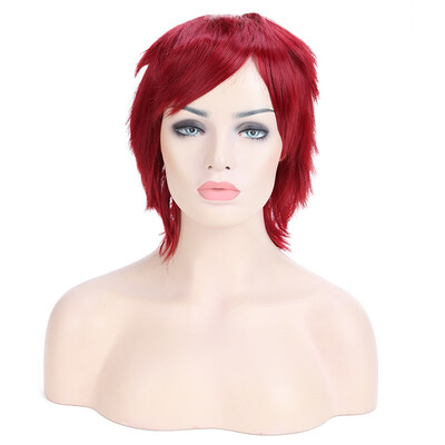 

Halloween Unisex Anime Fashion Short Wig Cosplay Party Straight Hair Cosplay Full Wigs wine red