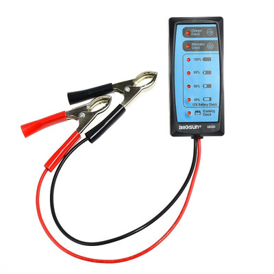

Mini 12V Automotive Car Battery Tester Charger Alternator Cranking Check with 6-LED Display Easy to Use ALL-SUN GK503