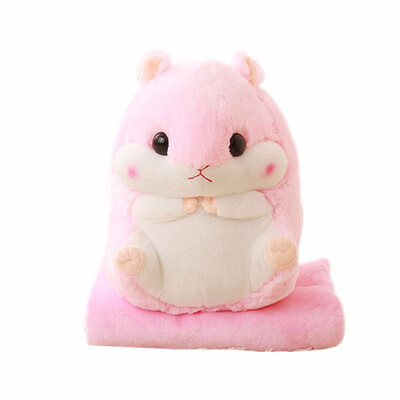 

Worm Home Decoration Bedding Coral Wool Blanket Office Travel Cushion Blankets Birthday Gifts Cute Hamster Hold Pillow Blanket