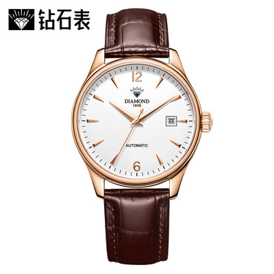 

Shanghai Diamond Watch Xingyue Series Automatic Mechanical Watch Mens Watch Steel Calendar Waterproof Mens Watch Rose Brown Belt Simple Casual Watch Watch 3130