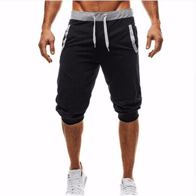 

Summer men Leisure Men Knee Length Shorts Color Patchwork Joggers Short Sweatpants Trousers Men Bermuda Shorts roupa masculina