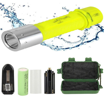 

LED Diving Flashlight Submarine Light Scuba Safety Waterproof Underwater Torch Lamp for Outdoor Under Water Sports
