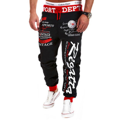 

CT&HF Men Letters Printing Sweatpants Handsome Personality Hot Selling Trousers Spring Cotton Trousers Slacks