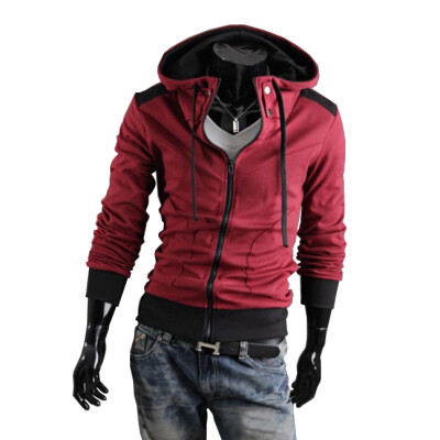 

Zogaa New Men's Hoodie Contrast Color Slim Hooded