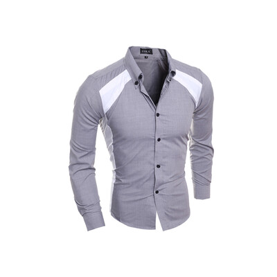 

Zogaa New Men' Shirt Classic Patchwork Color Matching