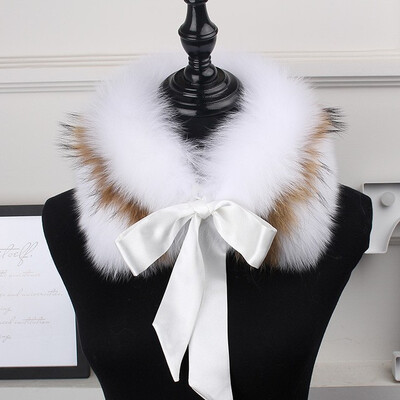 

MSMinShu Genuine Fox Fur Collar Scarf with Lace 100 Natural Fox Fur Scarf Winter Neck Warmer Jacket Fur Collar Short Scarves