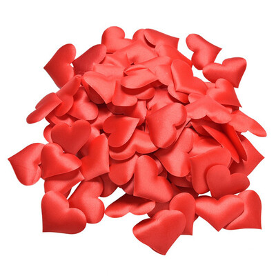 

100pcs 35cm DIY Heart petals wedding decorations Satin Heart Shaped Fabric Artificial flower petals wedding decor supplies
