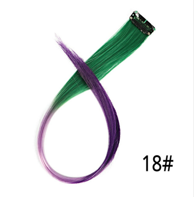 

20" Synthetic Clip In Hair Extensions One Piece Rainbow Clip On Hair Pieces For Women 50cm Purple Pink Wig Ombre Hair Extension