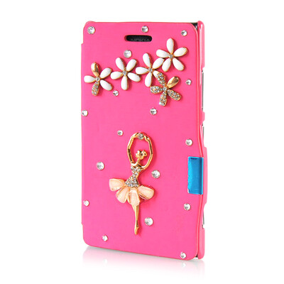 

MOONCASE Luxury Flower Crystal Leather Side Flip Wallet Pouch ЧЕХОЛ ДЛЯ Nokia Lumia 925