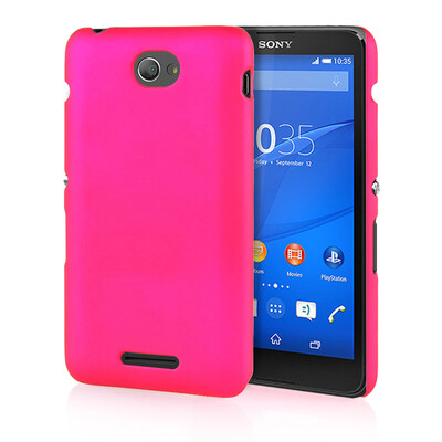 

MOONCASE Hard Rubberized Rubber Coating Devise Back ЧЕХОЛ ДЛЯ Sony Xperia E4 Hot pink