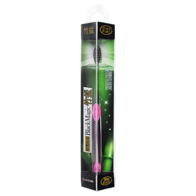 

Brown bamboo salt fine Shu Jie toothbrush double bristles effective clean bacteria hidden place