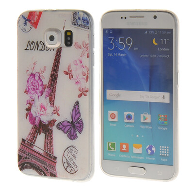 

MOONCASE Eiffel Tower Pattern Soft Silicone Gel TPU Flexible Shell Protective Case Cover for Samsung Galaxy S6 a01