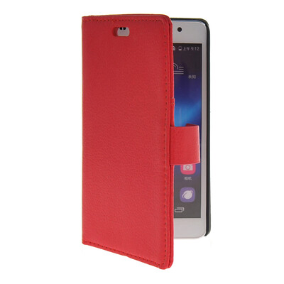 

MOONCASE Slim Leather Flip Wallet Card Pouch with Kickstand Shell Back ЧЕХОЛ ДЛЯ Huawei Honor 6 Red
