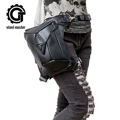 

Steel Master Steampunk female bag 2018 leisure gothic shoulder bag men&women purse personality punk waist bag casual leg bag