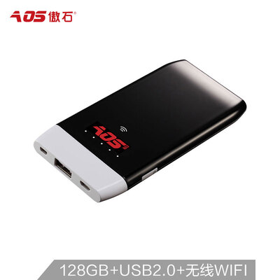 

Ao Shi AOS wireless routing cloud disk MW010 black iDisk 128G with mobile power Wifi storage router&other functions