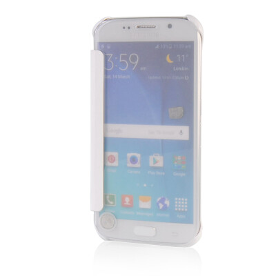 

MOONCASE Soft Silicone Gel + Side Flip Pouch Hard Shell Back ЧЕХОЛ ДЛЯ Samsung Galaxy S6 White